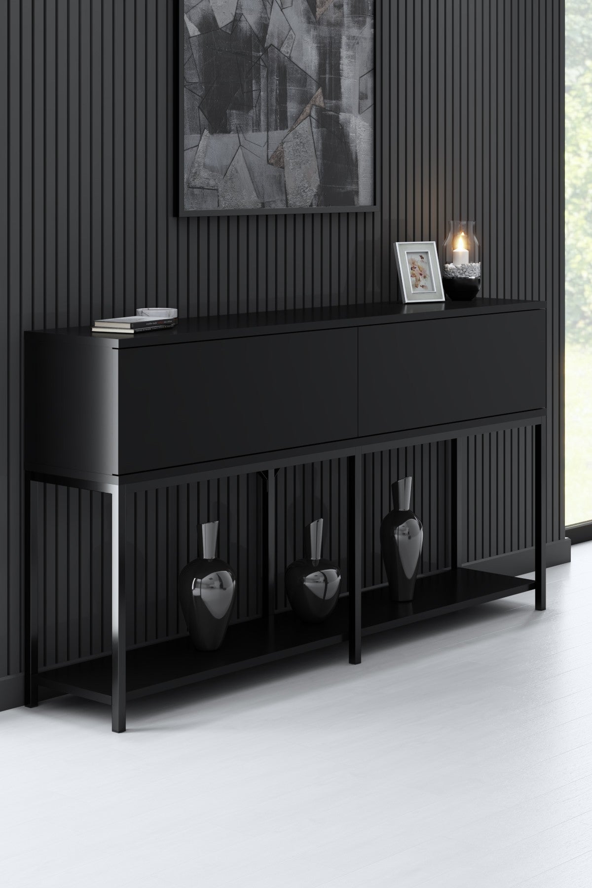 Lord - Black in Schwarz präsentiert im Onlineshop von KAQTU Design AG. High-Sideboard ist von Hanah Home
