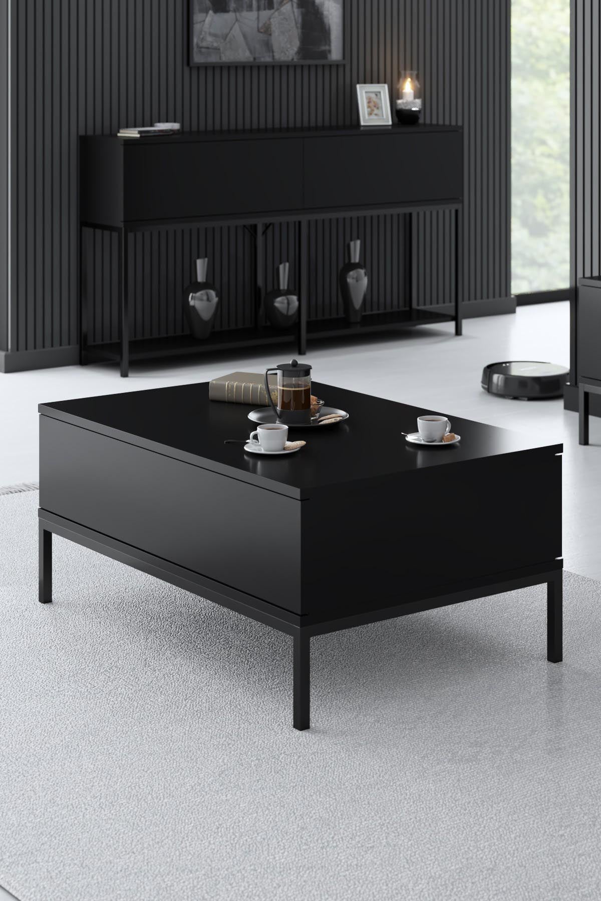 Lord - Black in Schwarz präsentiert im Onlineshop von KAQTU Design AG. Beistelltisch ist von Hanah Home