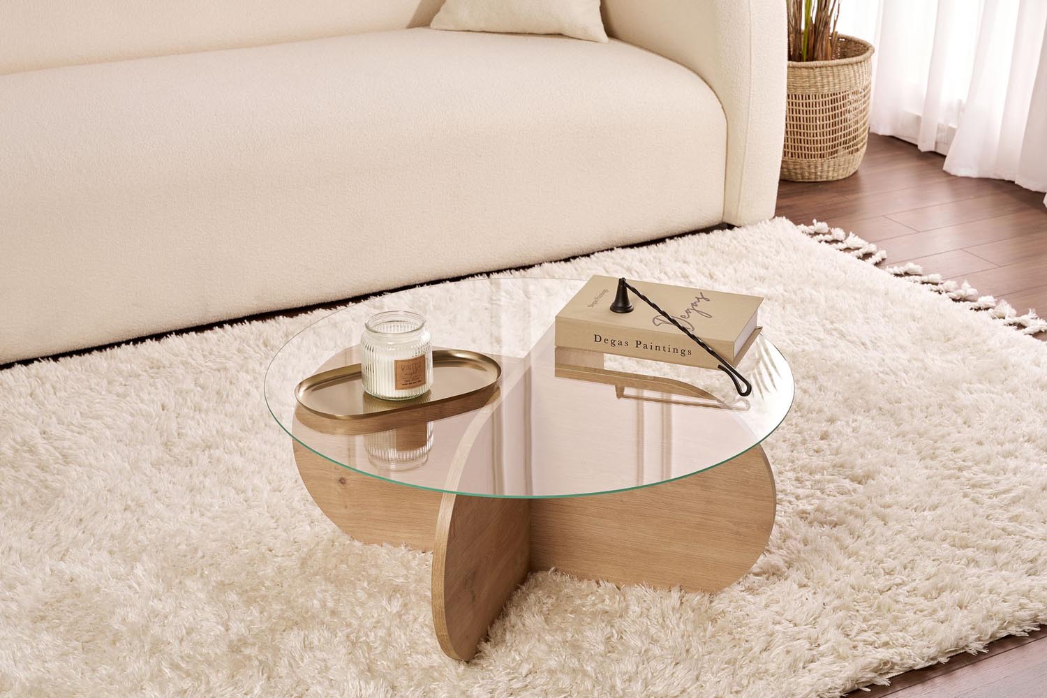Aeris - Sapphire Oak, Transparent in Saphir- Eiche Transparent präsentiert im Onlineshop von KAQTU Design AG. Beistelltisch ist von Nordure