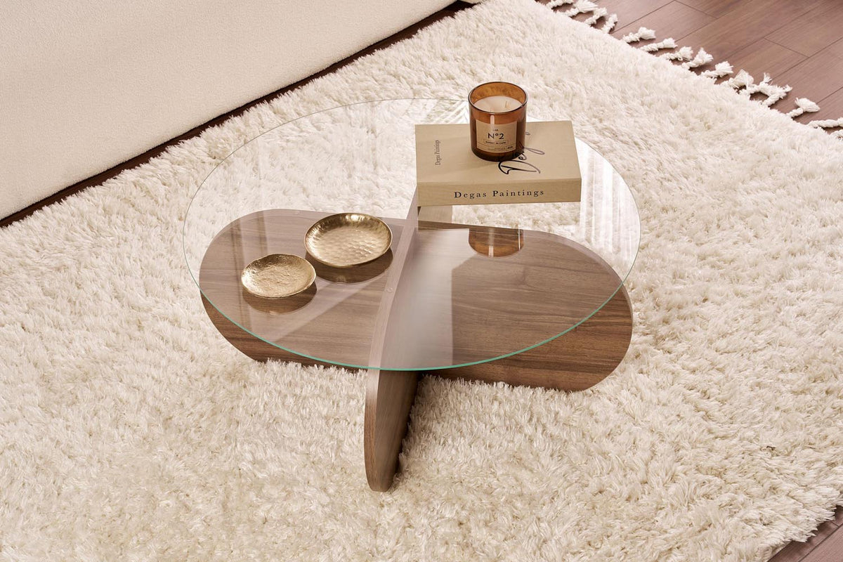Aeris Sofatisch - Walnuss Transparent in Walnuss Transparent präsentiert im Onlineshop von KAQTU Design AG. Couchtisch ist von Nordure