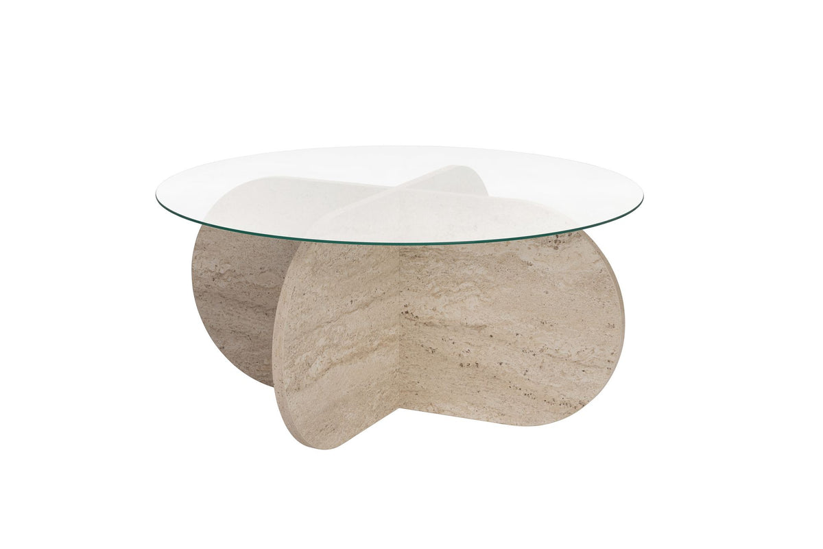Aeris Sofatisch - Travertin Transparent in Travertin Transparent präsentiert im Onlineshop von KAQTU Design AG. Couchtisch ist von Nordure