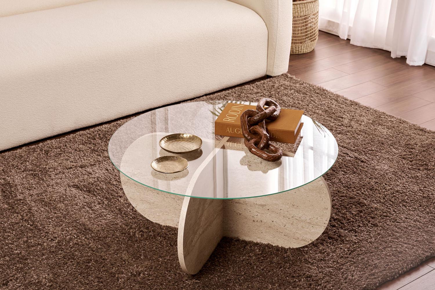 Aeris - Travertine, Transparent in Travertin Transparent präsentiert im Onlineshop von KAQTU Design AG. Beistelltisch ist von Nordure