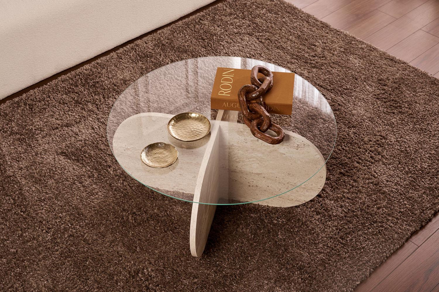 Aeris - Travertine, Transparent in Travertin Transparent präsentiert im Onlineshop von KAQTU Design AG. Beistelltisch ist von Nordure