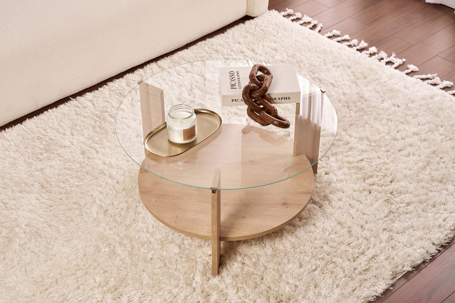 Clara - Sapphire Oak, Transparent in Saphir- Eiche Transparent präsentiert im Onlineshop von KAQTU Design AG. Beistelltisch ist von Nordure
