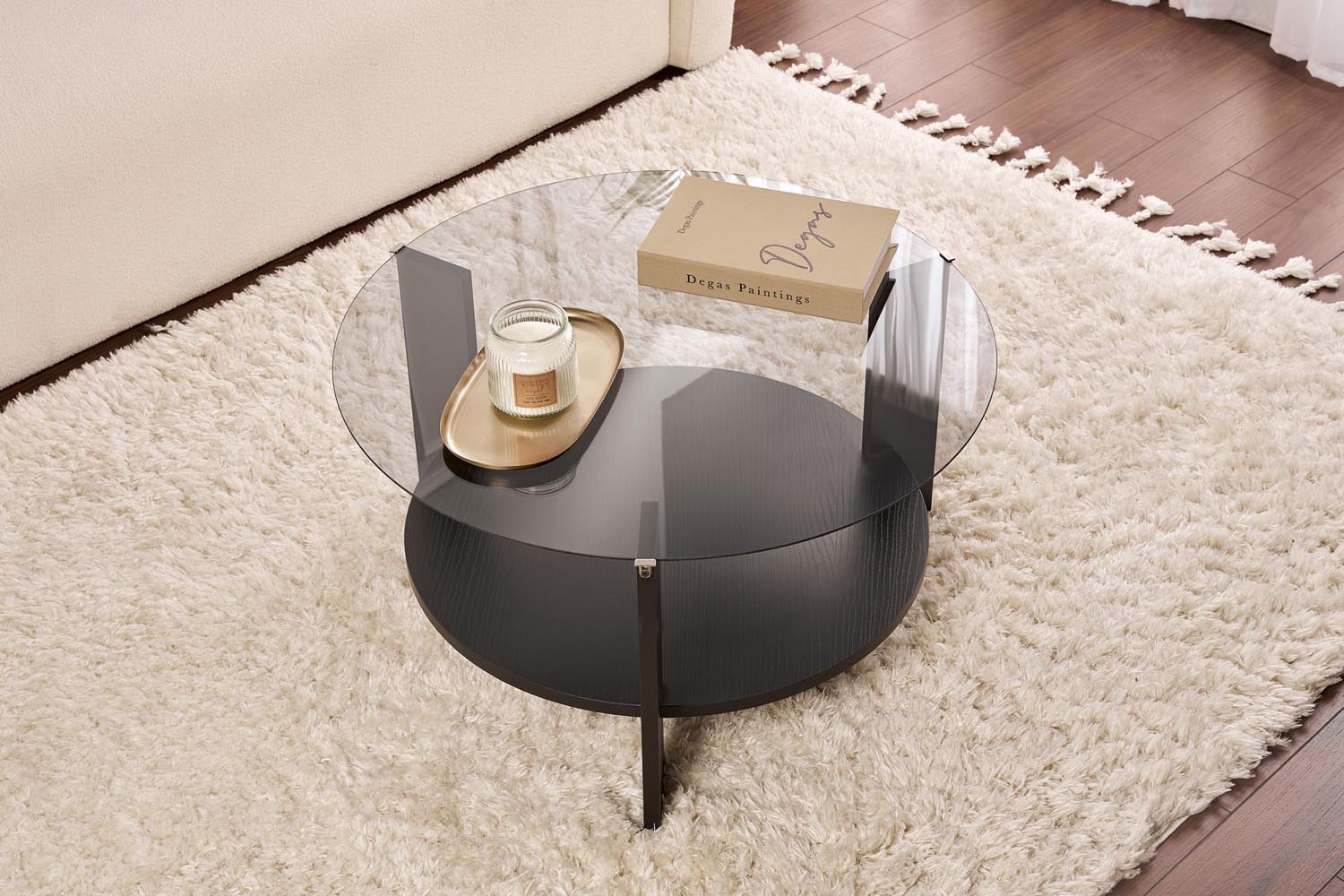 Clara - Wood Black, Fume in Holz Schwarz Rauch präsentiert im Onlineshop von KAQTU Design AG. Beistelltisch ist von Nordure