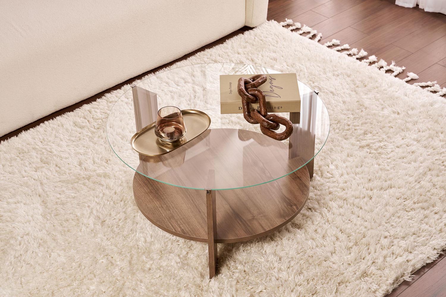 Clara - Walnut, Transparent in Walnuss Transparent präsentiert im Onlineshop von KAQTU Design AG. Beistelltisch ist von Nordure