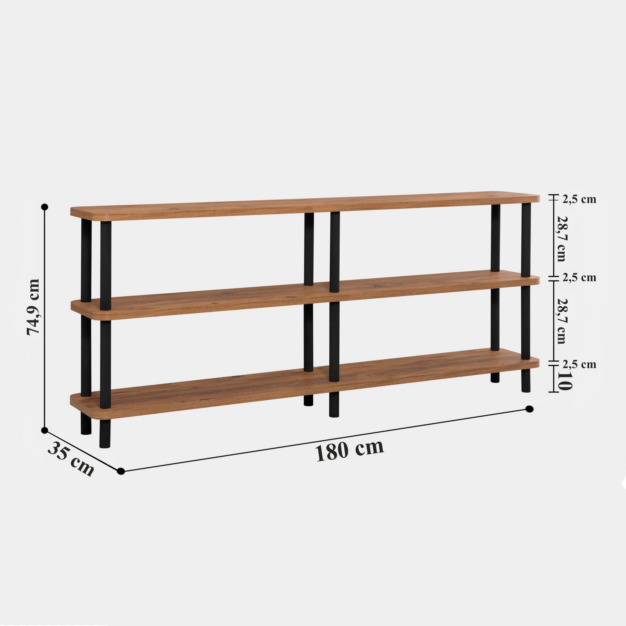 Zen - Black in Schwarze Atlantische Kiefer präsentiert im Onlineshop von KAQTU Design AG. Bücherregal ist von Hanah Home