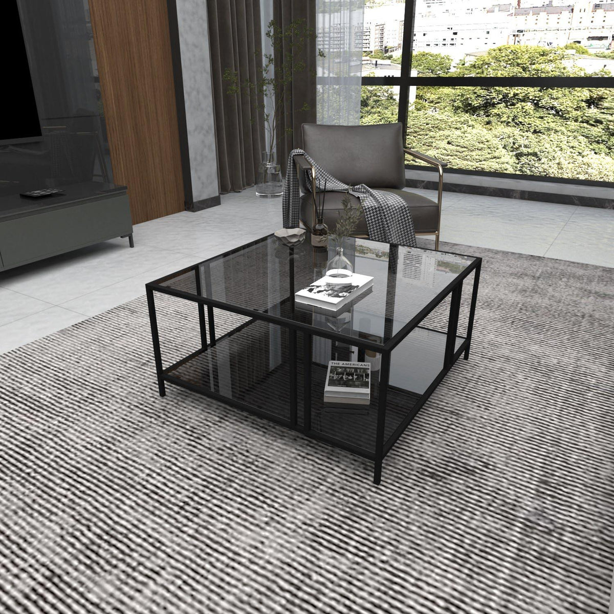 Uranüs Sofatisch - Schwarz in Schwarz präsentiert im Onlineshop von KAQTU Design AG. Couchtisch ist von Hanah Home