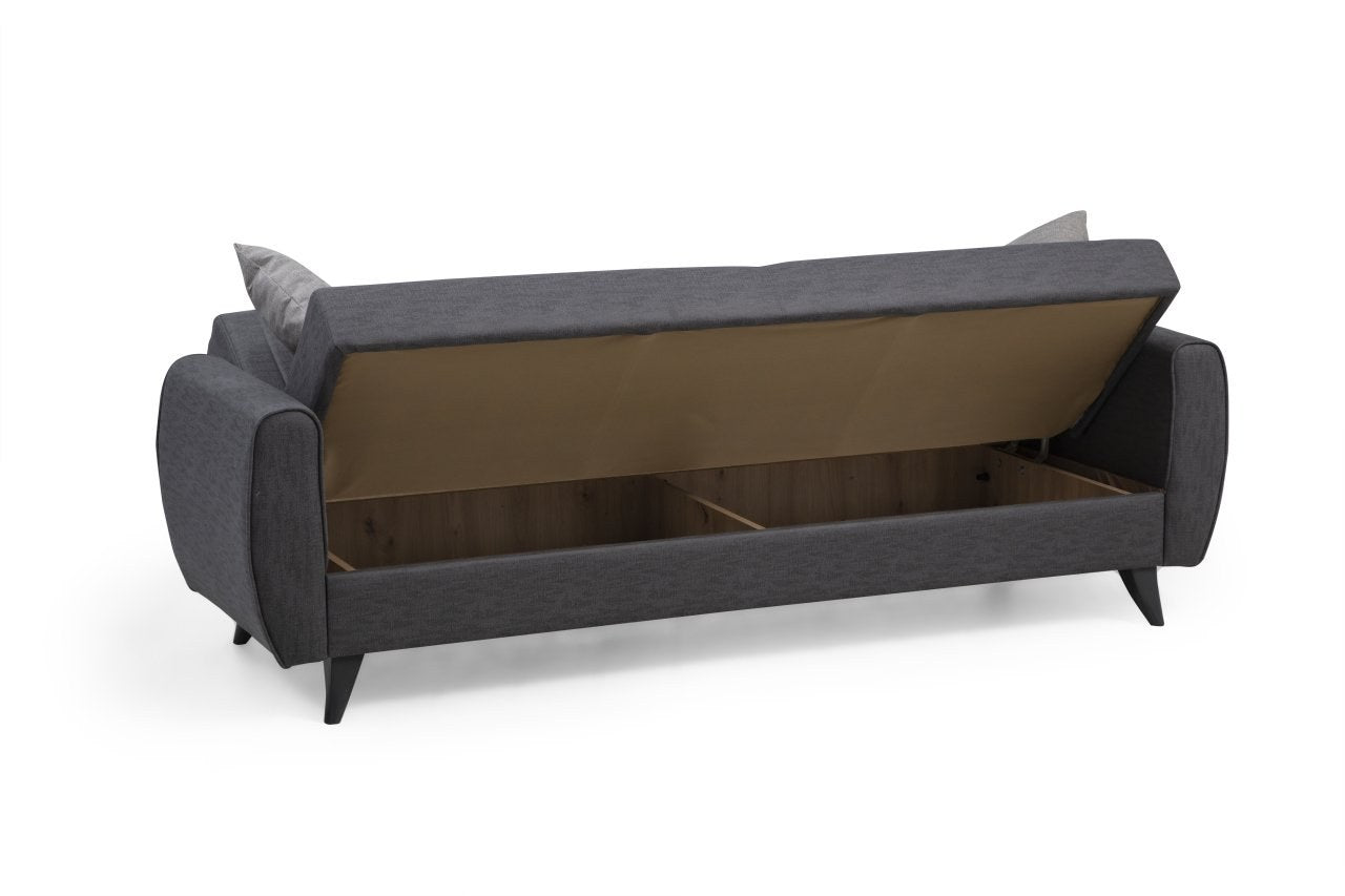 Alkon - Dark Grey in Dunkelgrau präsentiert im Onlineshop von KAQTU Design AG. Bettsofa ist von Atelier Del Sofa