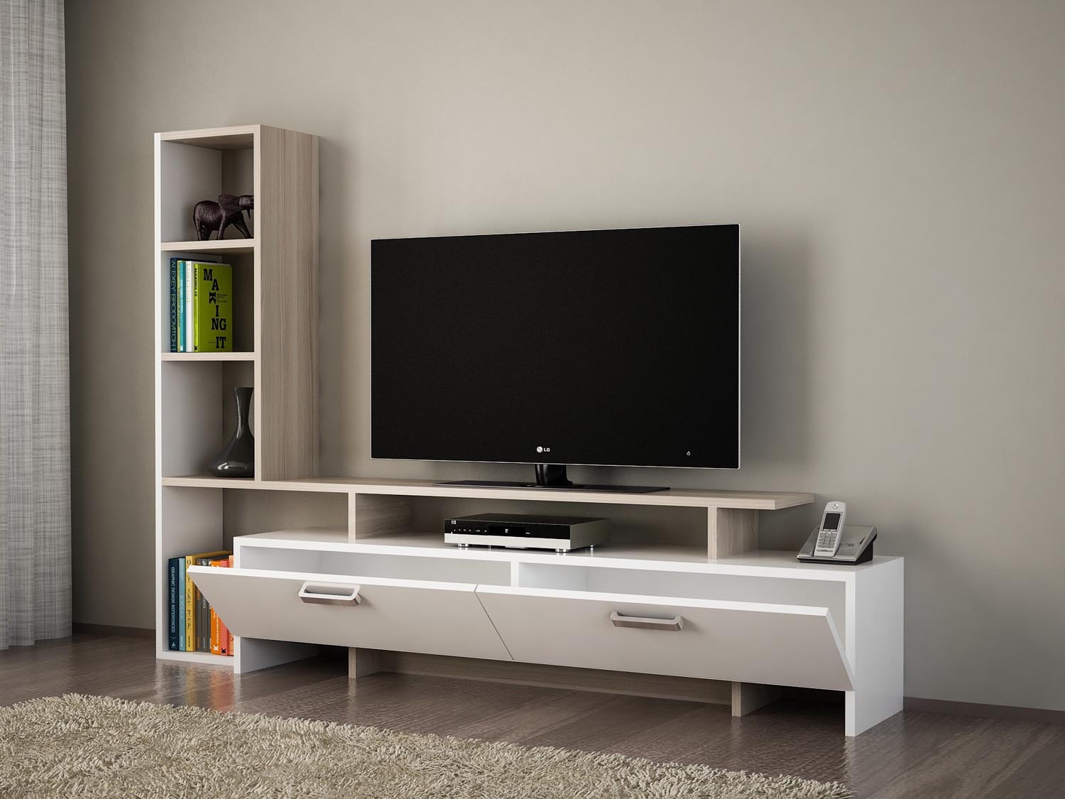 Şimal - White, Cordoba in Weiss
 Cordoba präsentiert im Onlineshop von KAQTU Design AG. TV-Möbel ist von Hanah Home