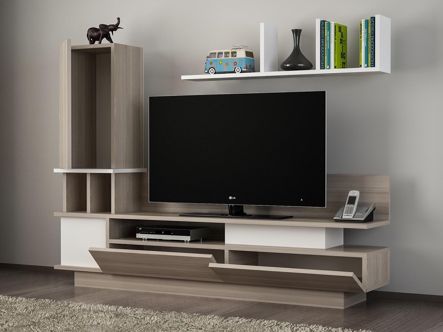 Como - White, Cordoba in Weiss
 Cordoba präsentiert im Onlineshop von KAQTU Design AG. TV-Möbel ist von Hanah Home