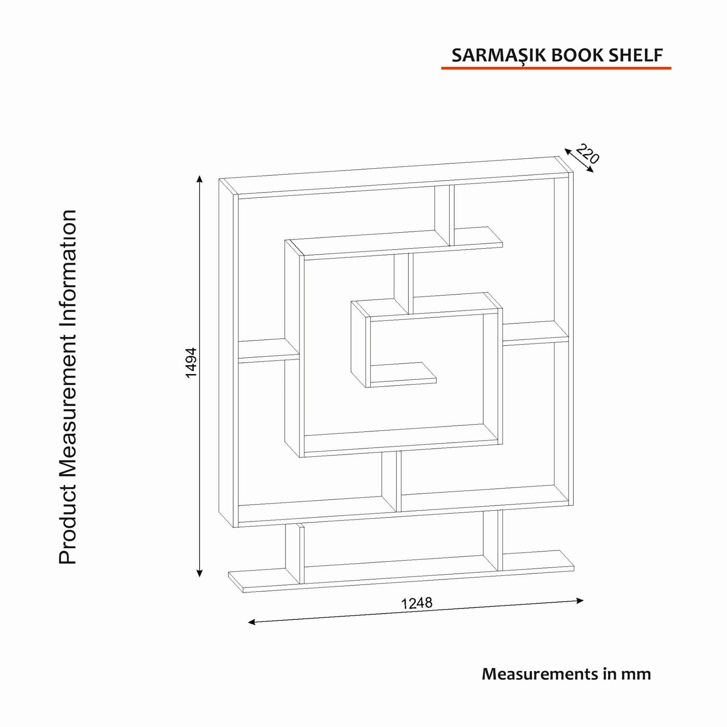 Sarmaşık - Wenge in Wenge präsentiert im Onlineshop von KAQTU Design AG. Bücherregal ist von Hanah Home