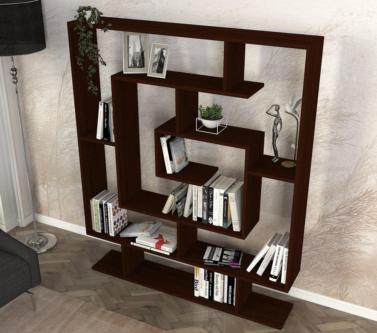 Sarmaşık - Wenge in Wenge präsentiert im Onlineshop von KAQTU Design AG. Bücherregal ist von Hanah Home