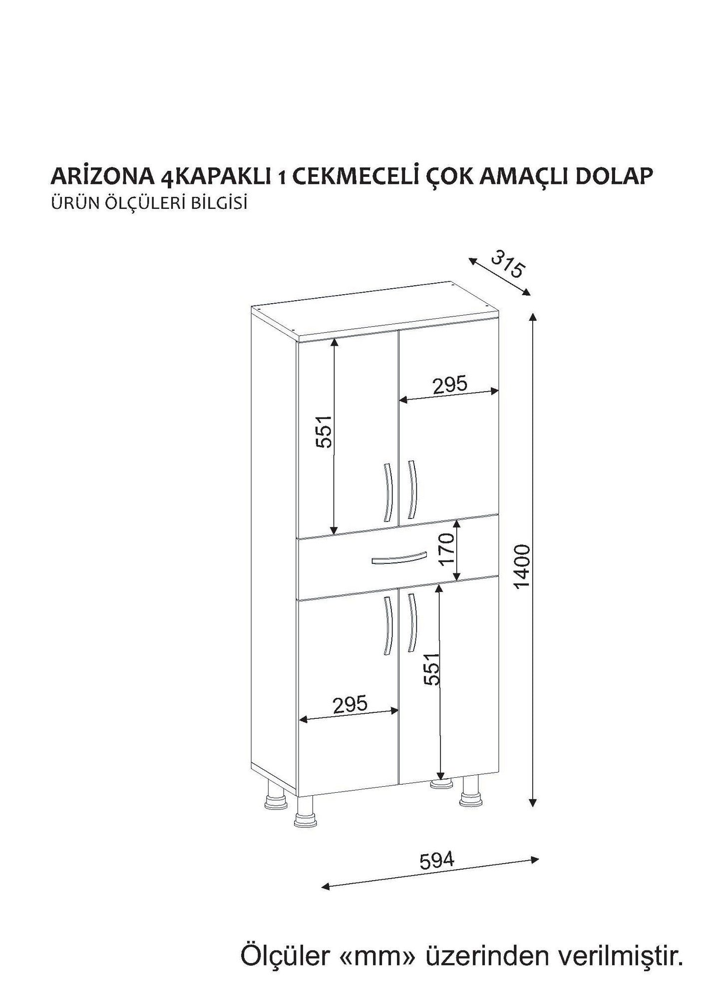 Arizona 4 Kapak - White in Weiss präsentiert im Onlineshop von KAQTU Design AG. Kommode ist von Hanah Home