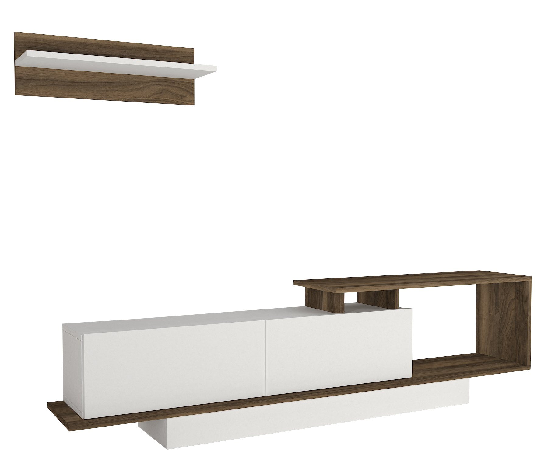 Asos - White, Walnut in Weisser Walnuss präsentiert im Onlineshop von KAQTU Design AG. TV-Möbel ist von Hanah Home
