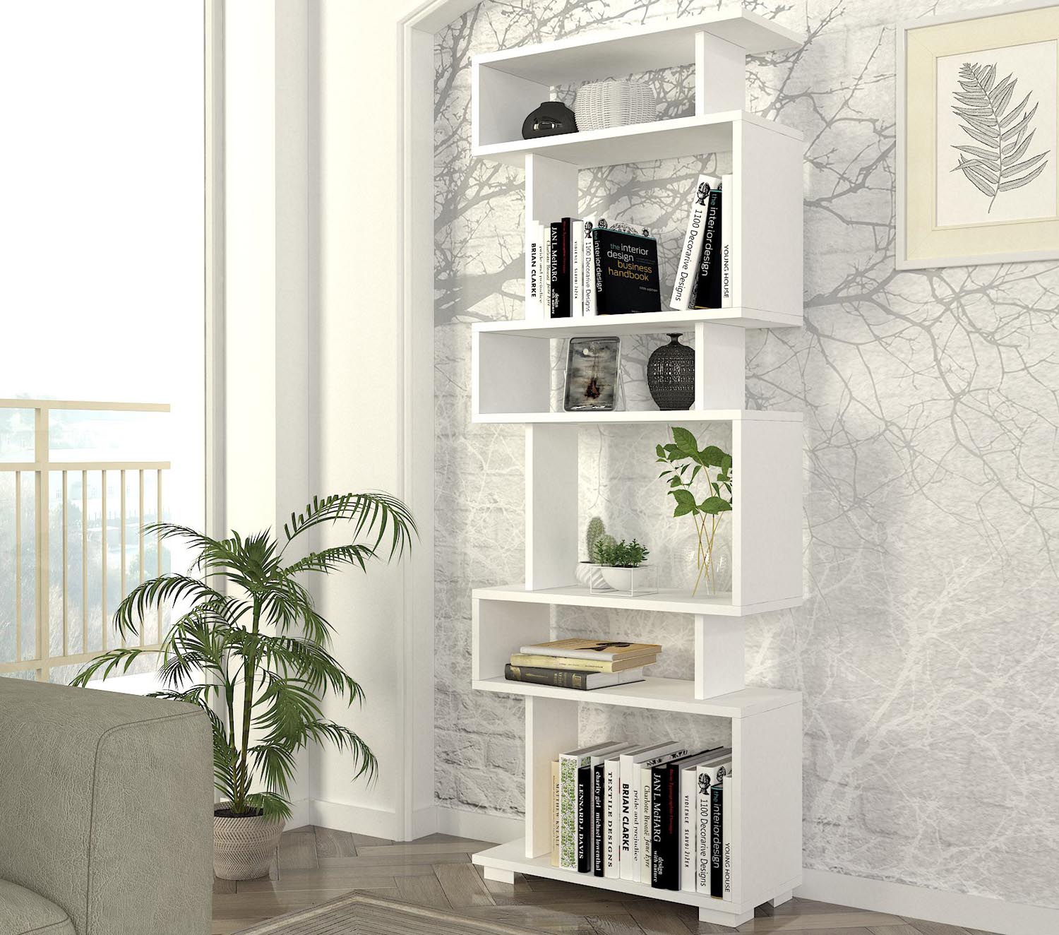 Blok - White in Weiss präsentiert im Onlineshop von KAQTU Design AG. Bücherregal ist von Hanah Home