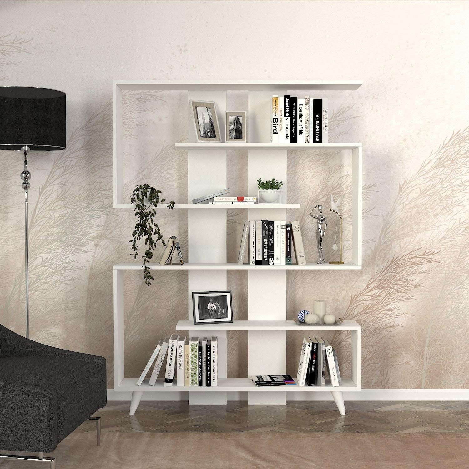 Rain - White in Weiss präsentiert im Onlineshop von KAQTU Design AG. Bücherregal ist von Hanah Home