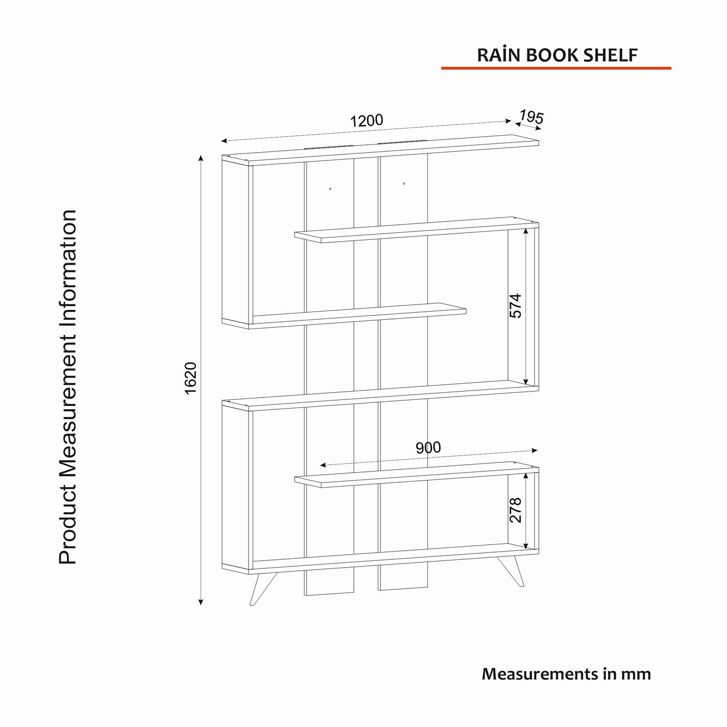 Rain - White in Weiss präsentiert im Onlineshop von KAQTU Design AG. Bücherregal ist von Hanah Home