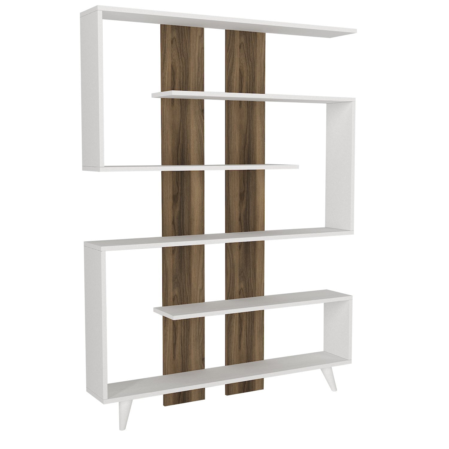 Rain - White, Walnut in Weisser Walnuss präsentiert im Onlineshop von KAQTU Design AG. Bücherregal ist von Hanah Home