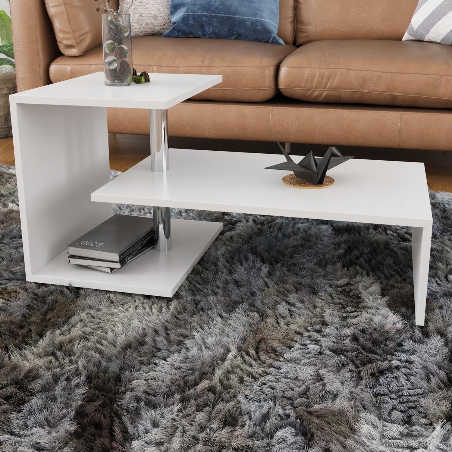 Dilek - White in Weiss präsentiert im Onlineshop von KAQTU Design AG. Beistelltisch ist von Hanah Home