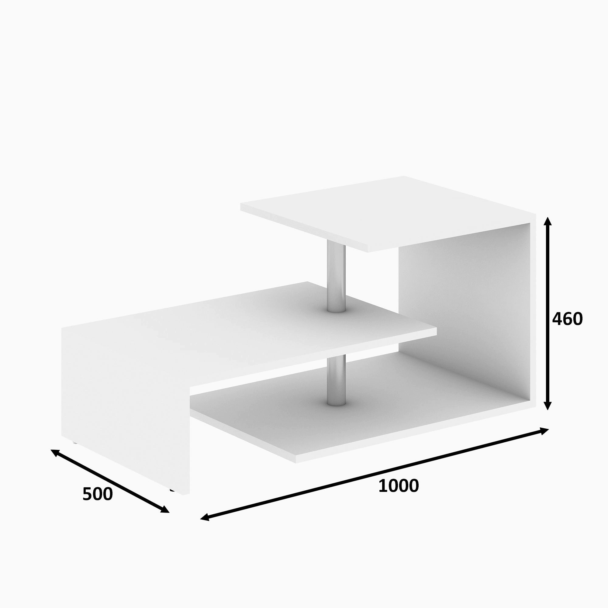 Dilek - White in Weiss präsentiert im Onlineshop von KAQTU Design AG. Beistelltisch ist von Hanah Home
