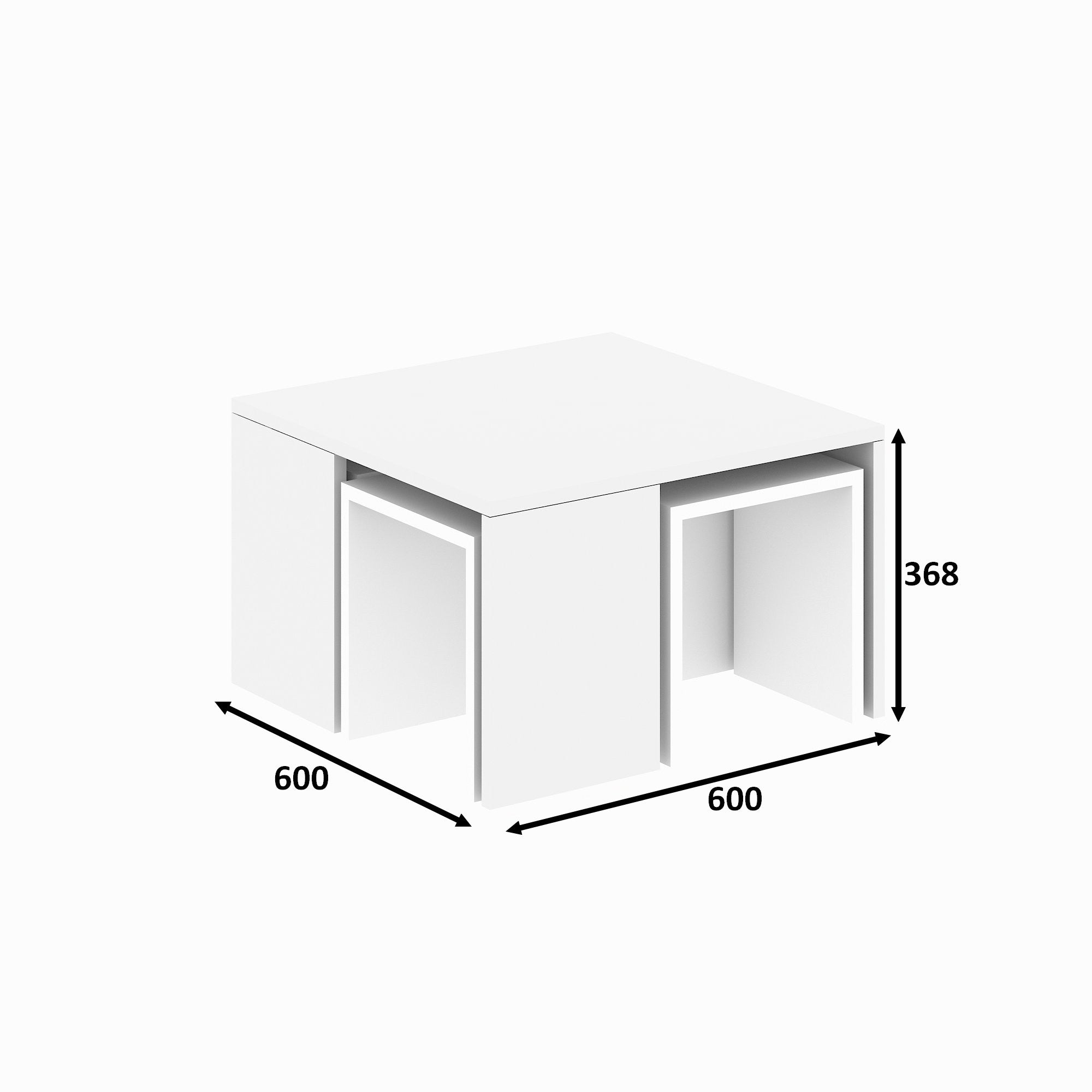 Ortanca - White in Weiss präsentiert im Onlineshop von KAQTU Design AG. Beistelltisch ist von Hanah Home