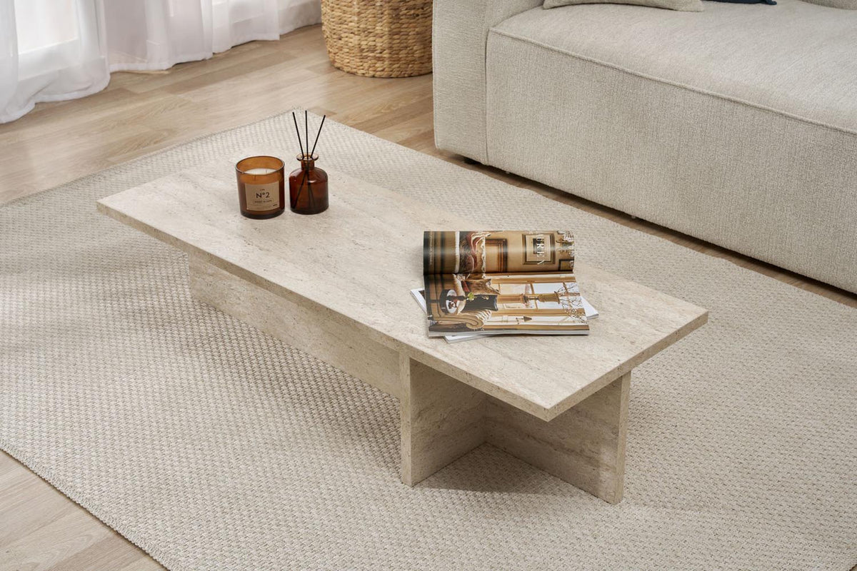 Harbor Sofatisch - Travertin in Travertin präsentiert im Onlineshop von KAQTU Design AG. Couchtisch ist von Nordure