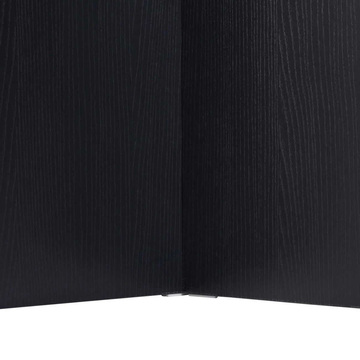 Rechteckiger Esstisch in Schwarz mit melaminbeschichteter Spanplattenoberfläche, schlichtes Gestell, Masse 200 x 90 x 75 cm.