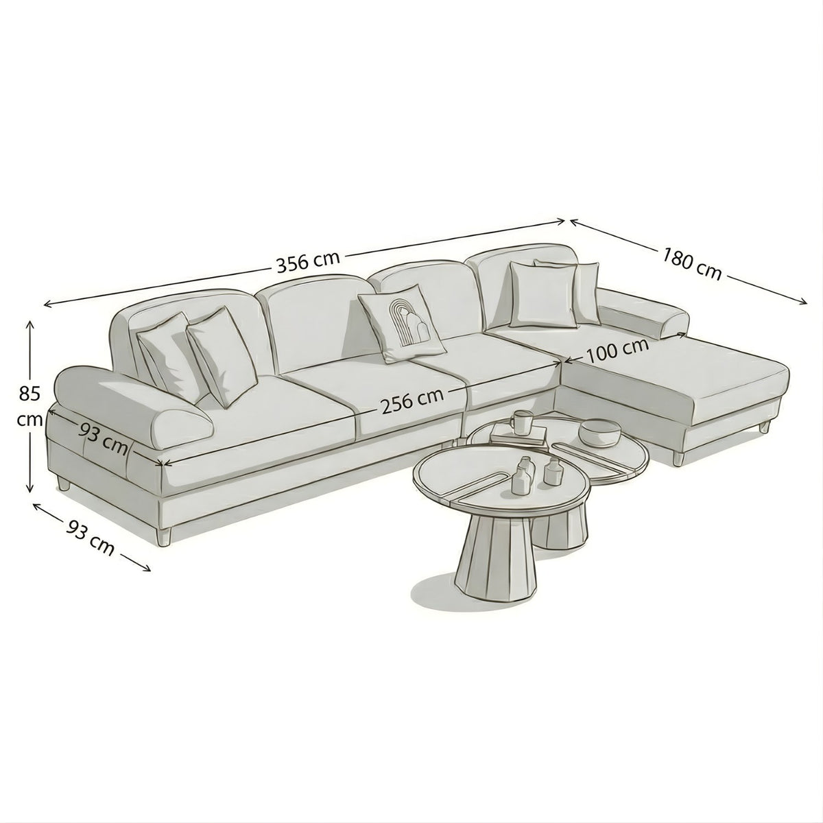 Marineblaues Eck-Schlafsofa Aries Relax Joker von Hanah Home mit Coco-Boucle-Stoffbezug, Holzbeinen und ausklappbarer Liegefläche.