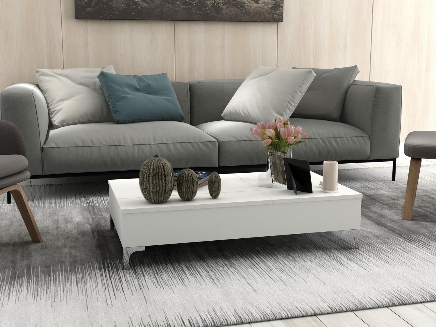 Esinti - White in Weiss präsentiert im Onlineshop von KAQTU Design AG. Beistelltisch ist von Hanah Home