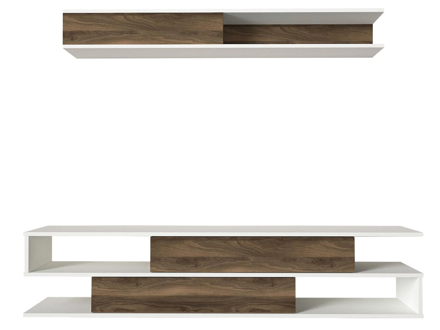 Manyetik - White, Walnut in Weisser Walnuss präsentiert im Onlineshop von KAQTU Design AG. TV-Möbel ist von Hanah Home