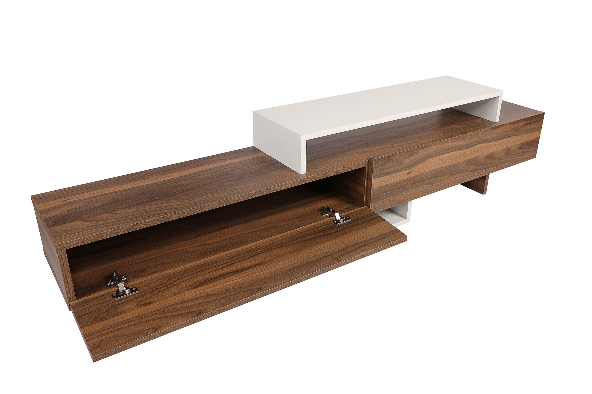 Nirvana - Teak, White in Weiss
 Teak präsentiert im Onlineshop von KAQTU Design AG. TV-Möbel ist von Hanah Home