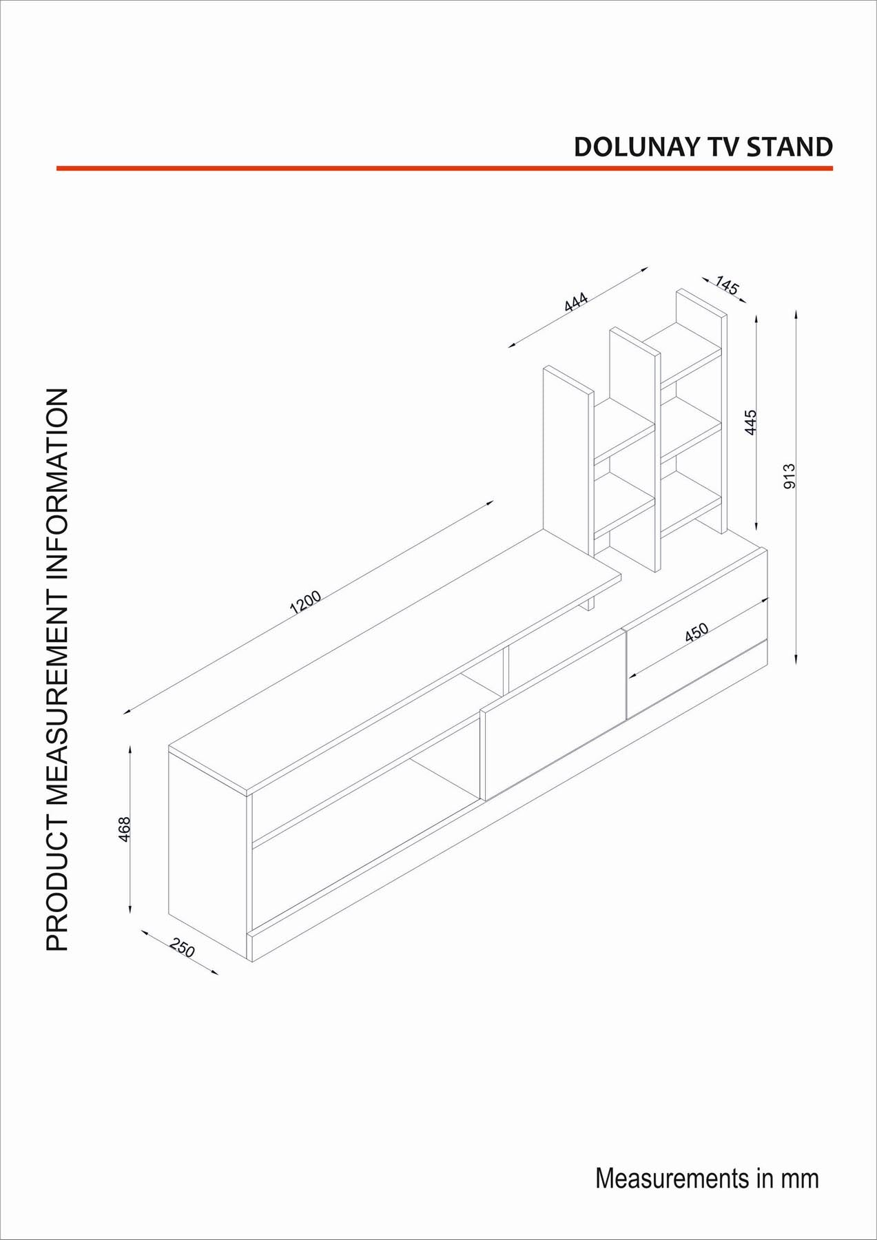 Dolunay - White in Weiss präsentiert im Onlineshop von KAQTU Design AG. TV-Möbel ist von Hanah Home
