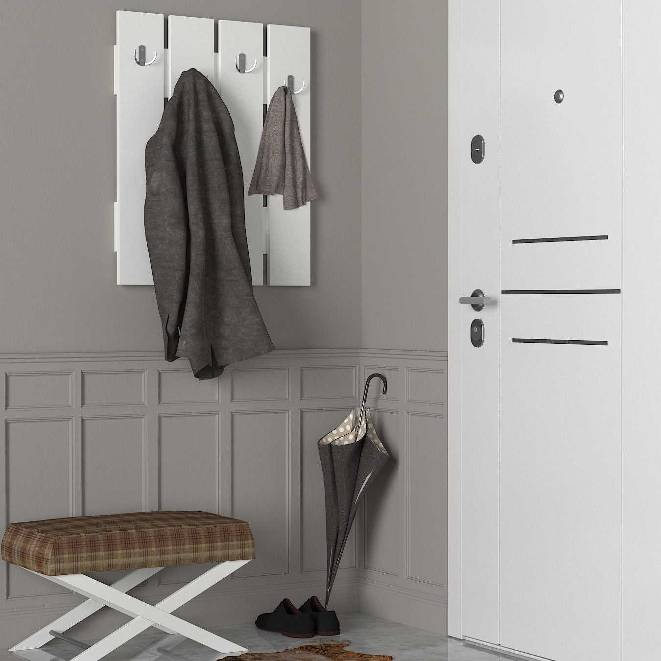 Anita - White in Weiss präsentiert im Onlineshop von KAQTU Design AG. Garderobe ist von Hanah Home