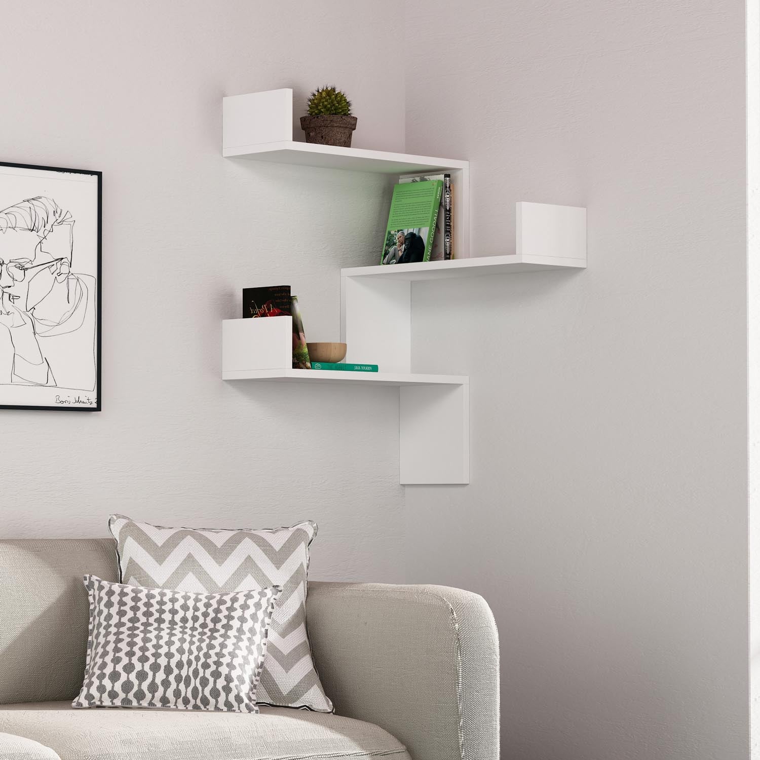 Luksa - White in Weiss präsentiert im Onlineshop von KAQTU Design AG. Wandregal ist von Hanah Home