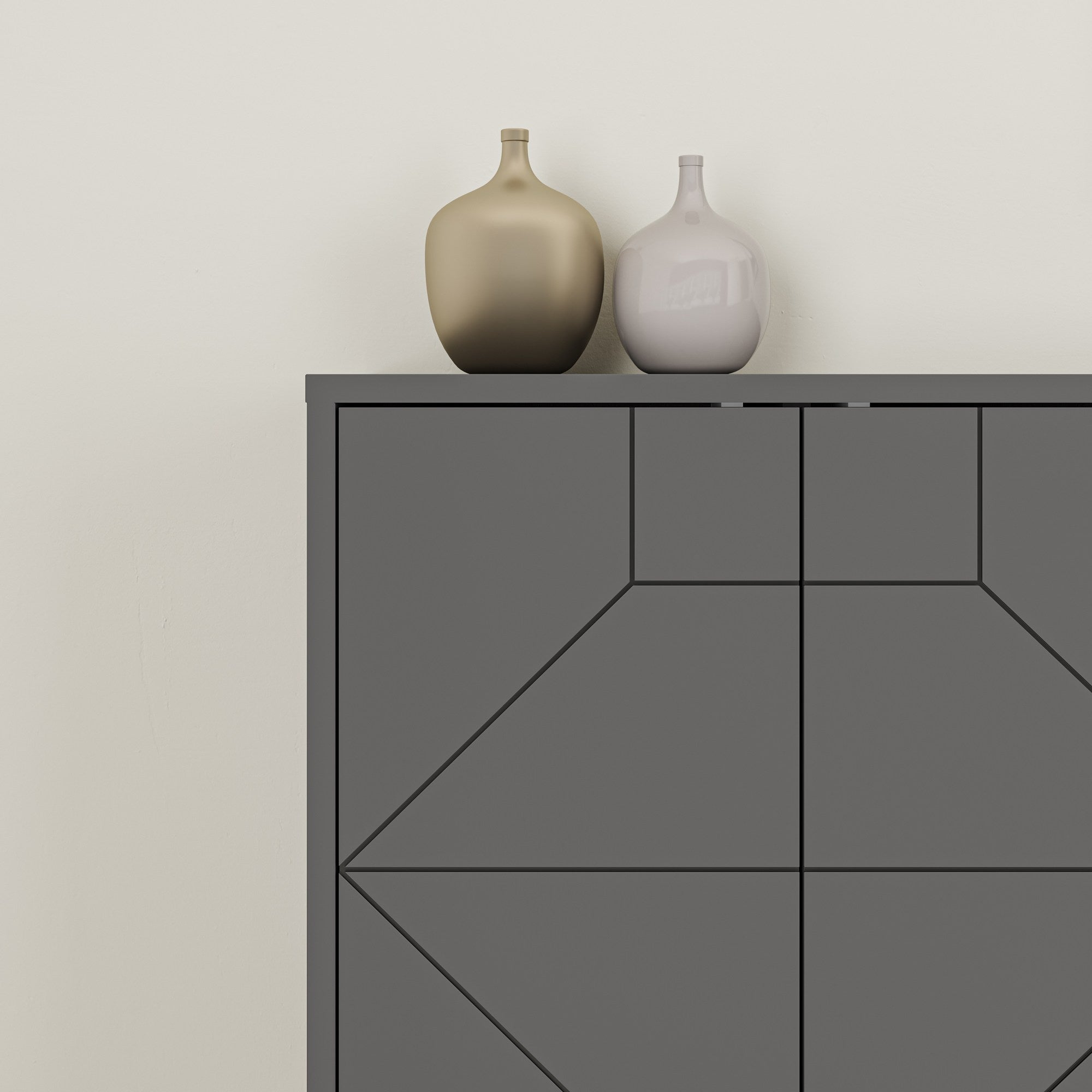 Dune - Anthracite in Anthrazit präsentiert im Onlineshop von KAQTU Design AG. High-Sideboard ist von Hanah Home