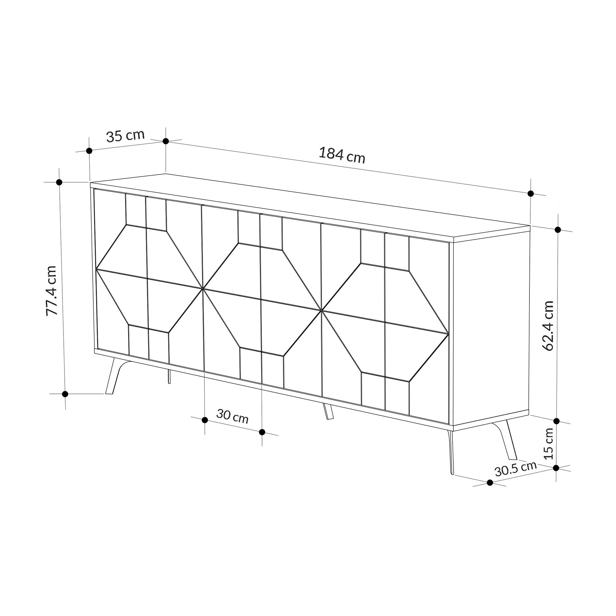 Dune - Anthracite in Anthrazit präsentiert im Onlineshop von KAQTU Design AG. High-Sideboard ist von Hanah Home