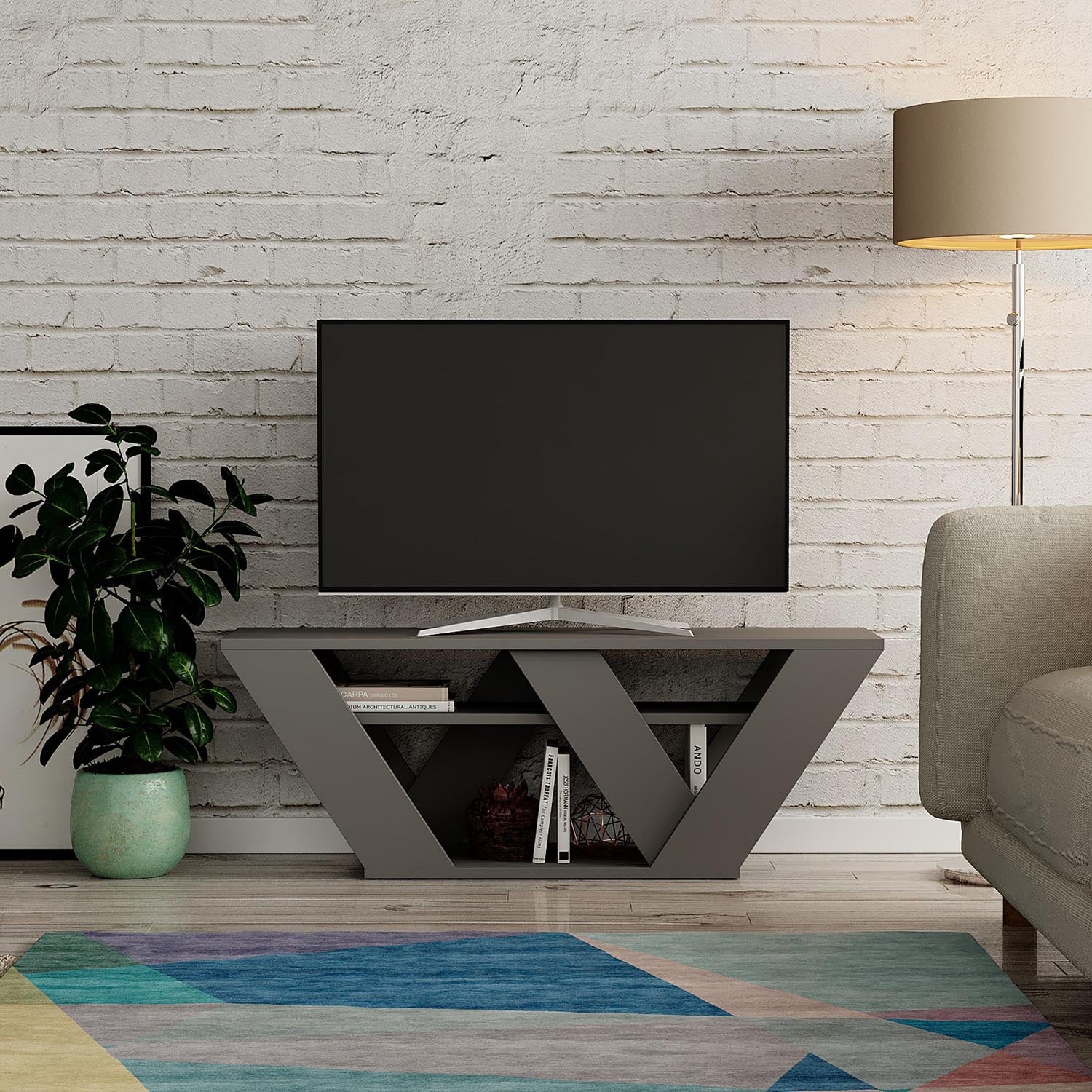 Pipralla - Anthracite in Anthrazit präsentiert im Onlineshop von KAQTU Design AG. Sideboard ist von Hanah Home
