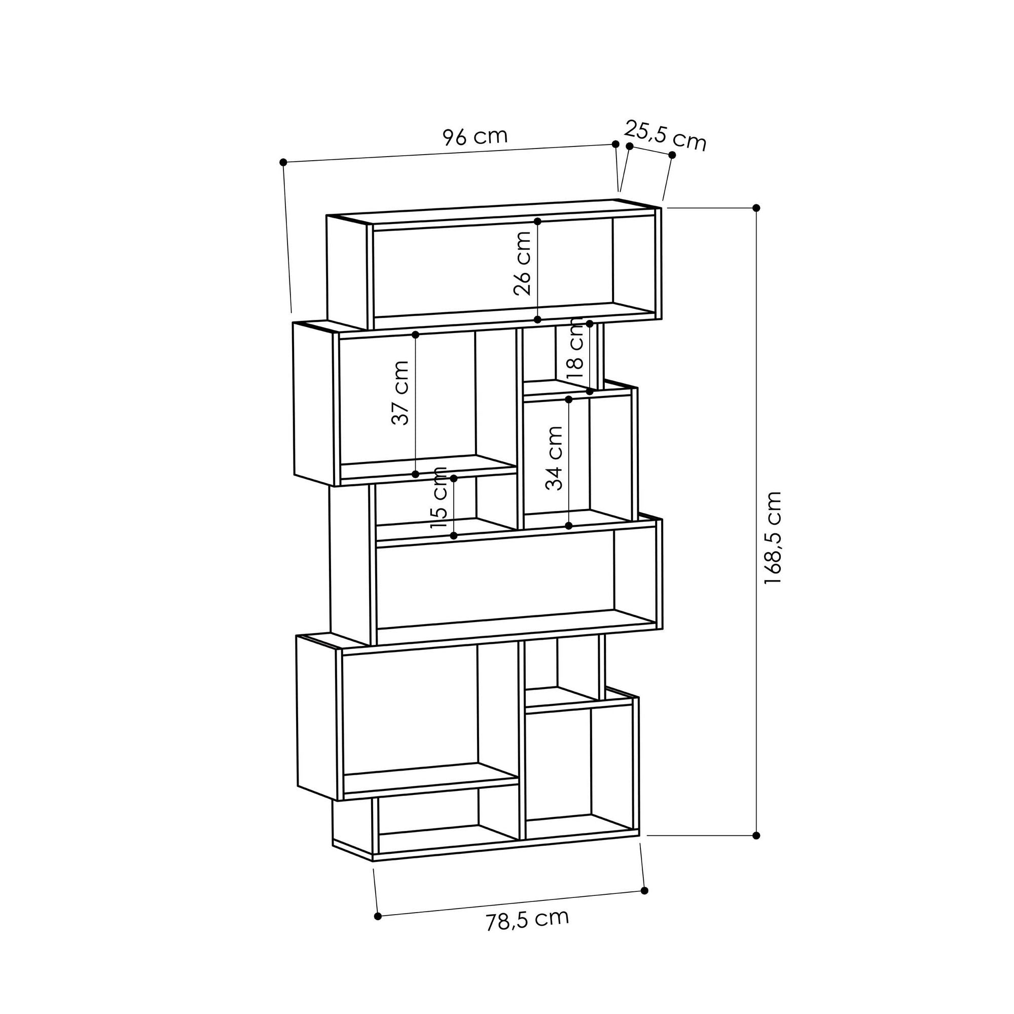 Karmato - Sonoma Oak in Sonoma Eiche präsentiert im Onlineshop von KAQTU Design AG. Bücherregal ist von Hanah Home
