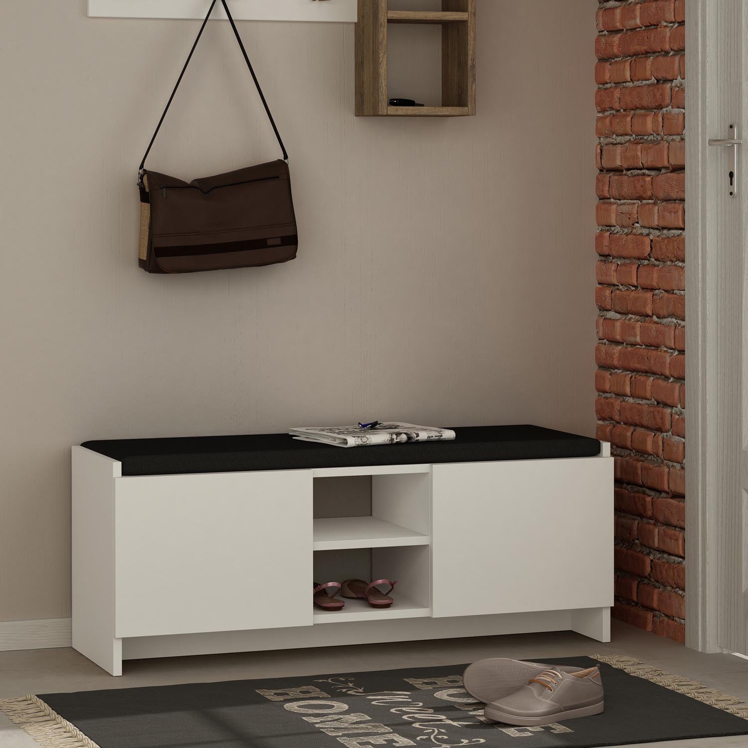 Zulla - White in Weiss präsentiert im Onlineshop von KAQTU Design AG. Schuhschrank ist von Hanah Home