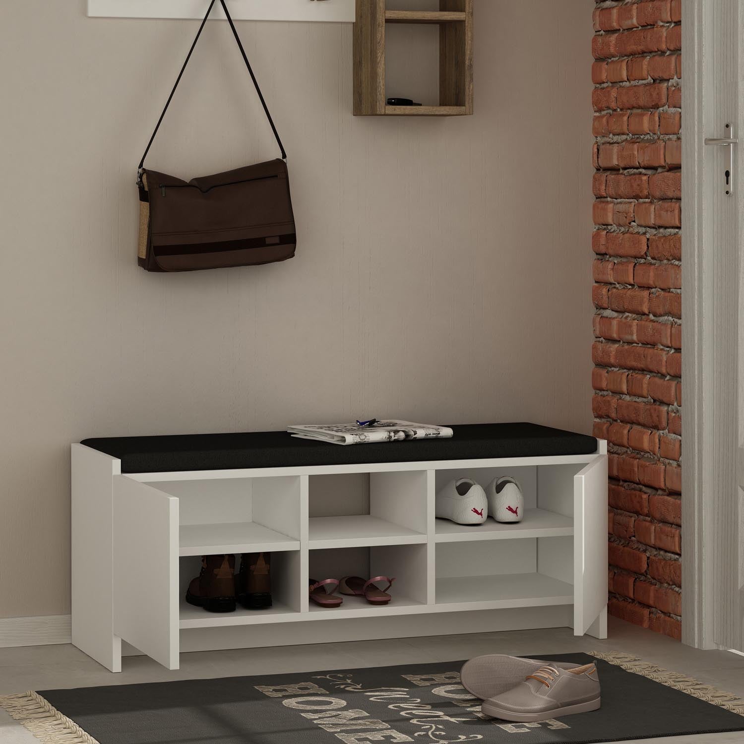 Zulla - White in Weiss präsentiert im Onlineshop von KAQTU Design AG. Schuhschrank ist von Hanah Home