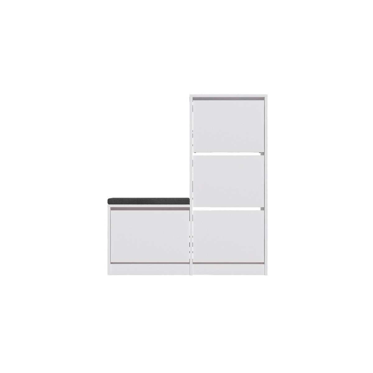 Dude Schuhschrank - Weiss in Weiss präsentiert im Onlineshop von KAQTU Design AG. Schuhbank ist von Hanah Home