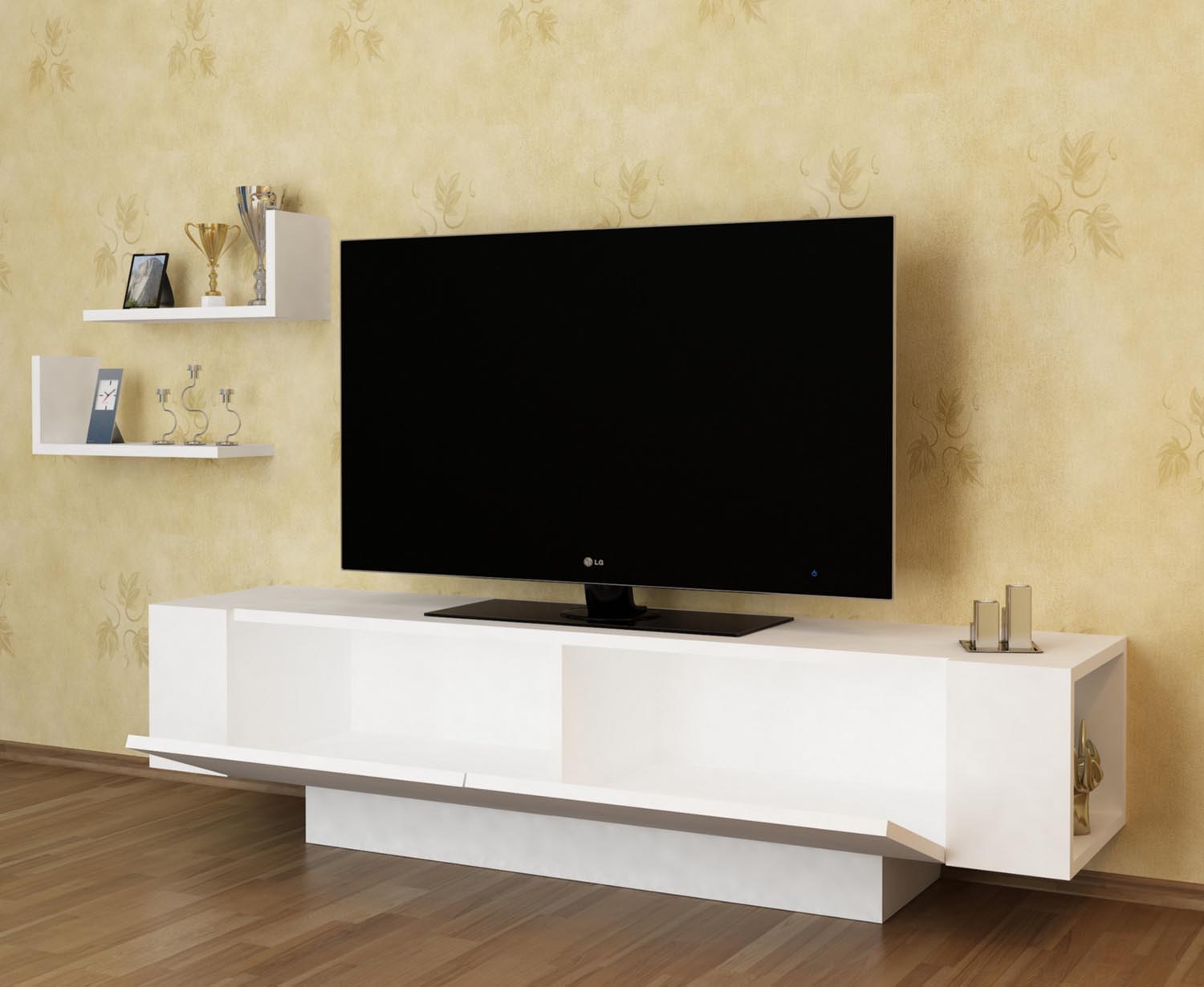 Ekol - White in Weiss präsentiert im Onlineshop von KAQTU Design AG. TV-Möbel ist von Hanah Home