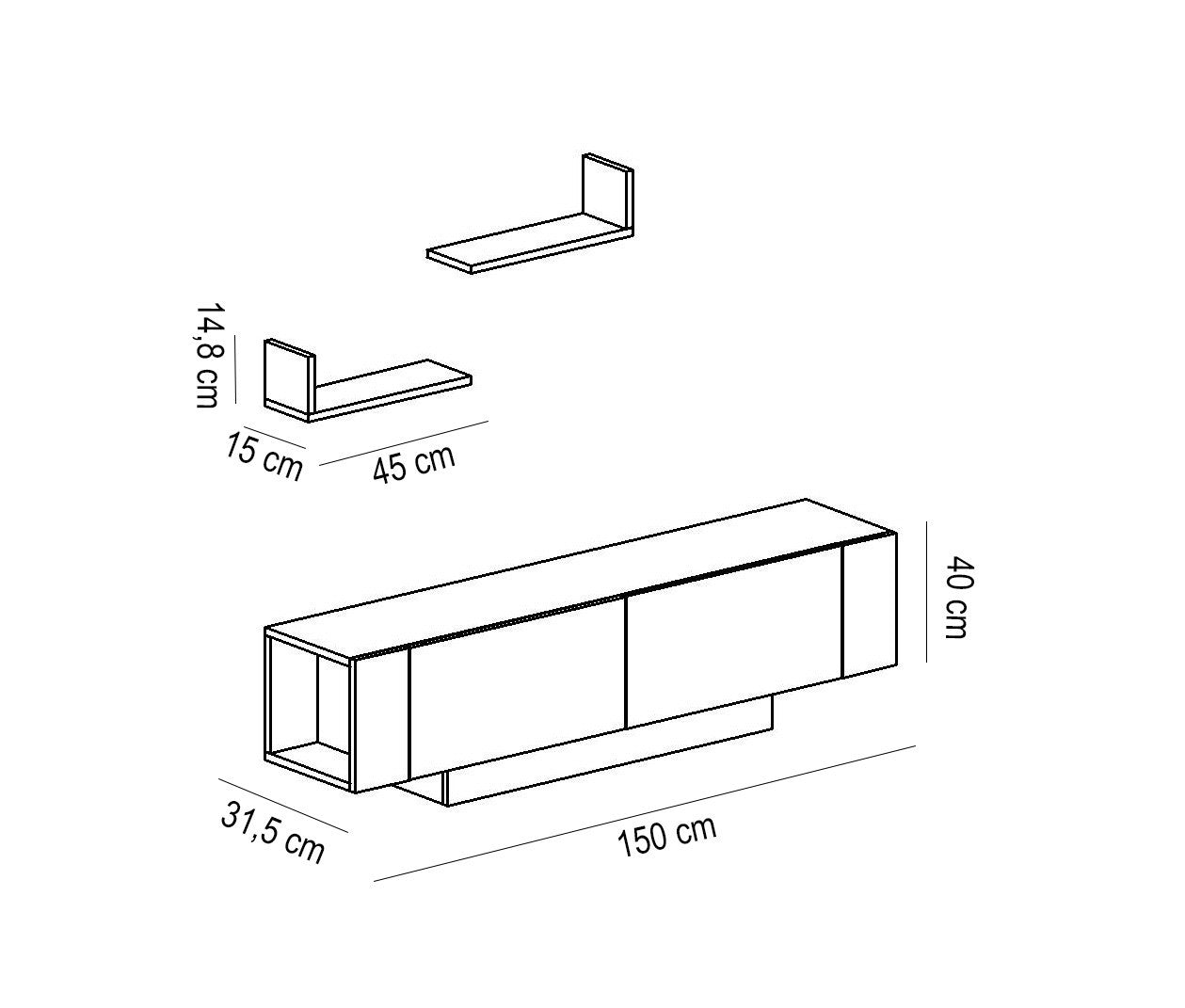 Ekol - White in Weiss präsentiert im Onlineshop von KAQTU Design AG. TV-Möbel ist von Hanah Home