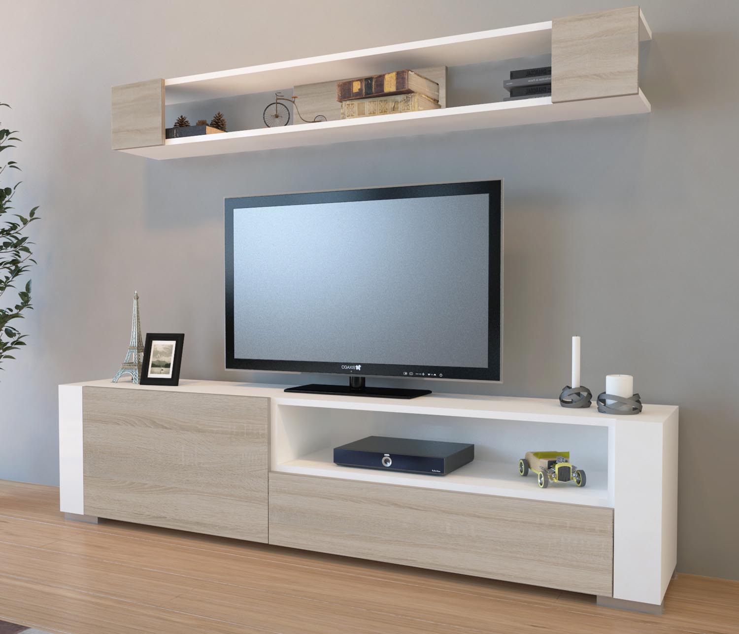 Arya - White, Cordoba in Weiss
 Cordoba präsentiert im Onlineshop von KAQTU Design AG. TV-Möbel ist von Hanah Home