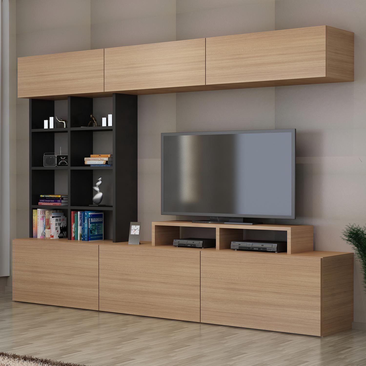 Sasa - Teak, Black in Teak Schwarz präsentiert im Onlineshop von KAQTU Design AG. TV-Möbel ist von Hanah Home
