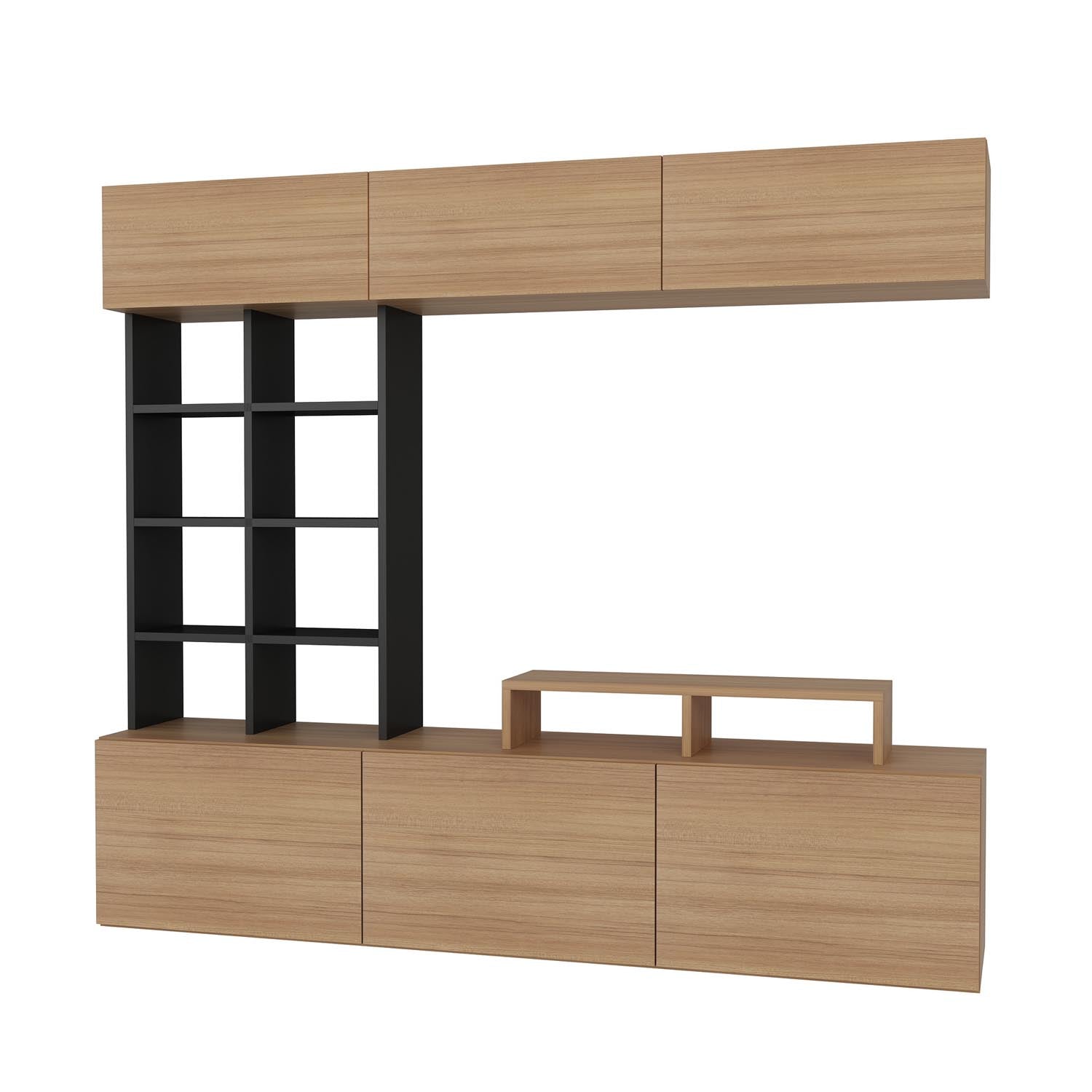 Sasa - Teak, Black in Teak Schwarz präsentiert im Onlineshop von KAQTU Design AG. TV-Möbel ist von Hanah Home