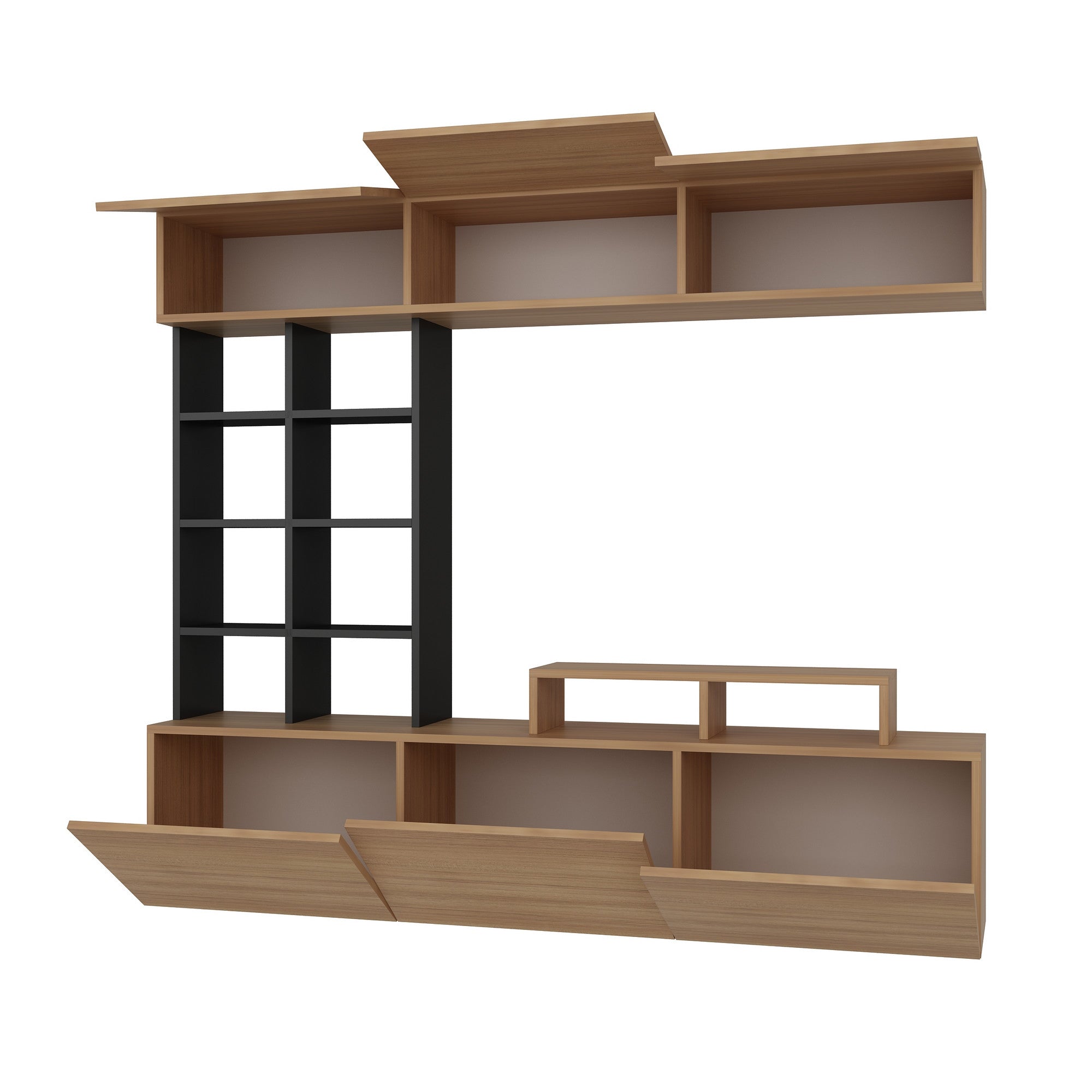 Sasa - Teak, Black in Teak Schwarz präsentiert im Onlineshop von KAQTU Design AG. TV-Möbel ist von Hanah Home