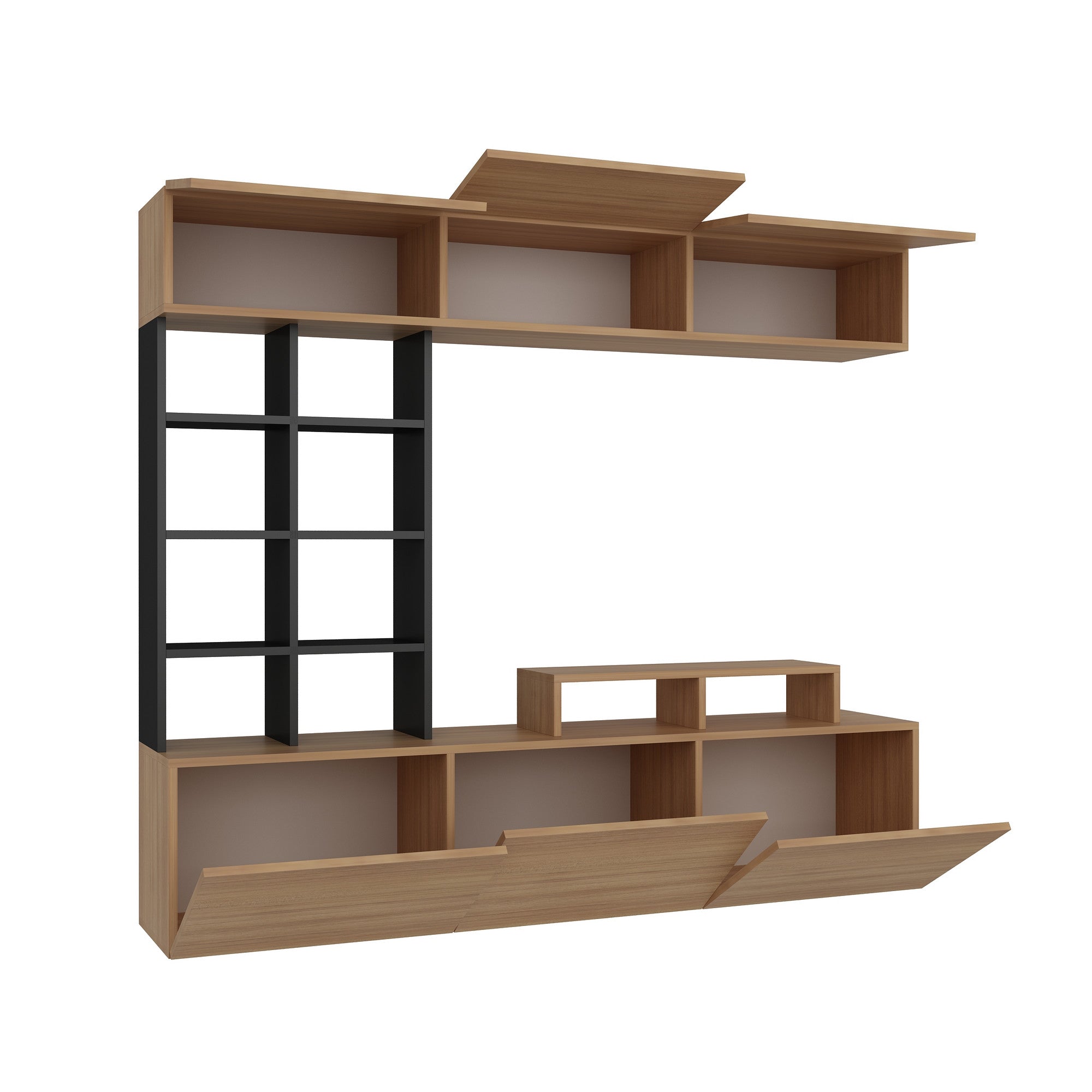Sasa - Teak, Black in Teak Schwarz präsentiert im Onlineshop von KAQTU Design AG. TV-Möbel ist von Hanah Home