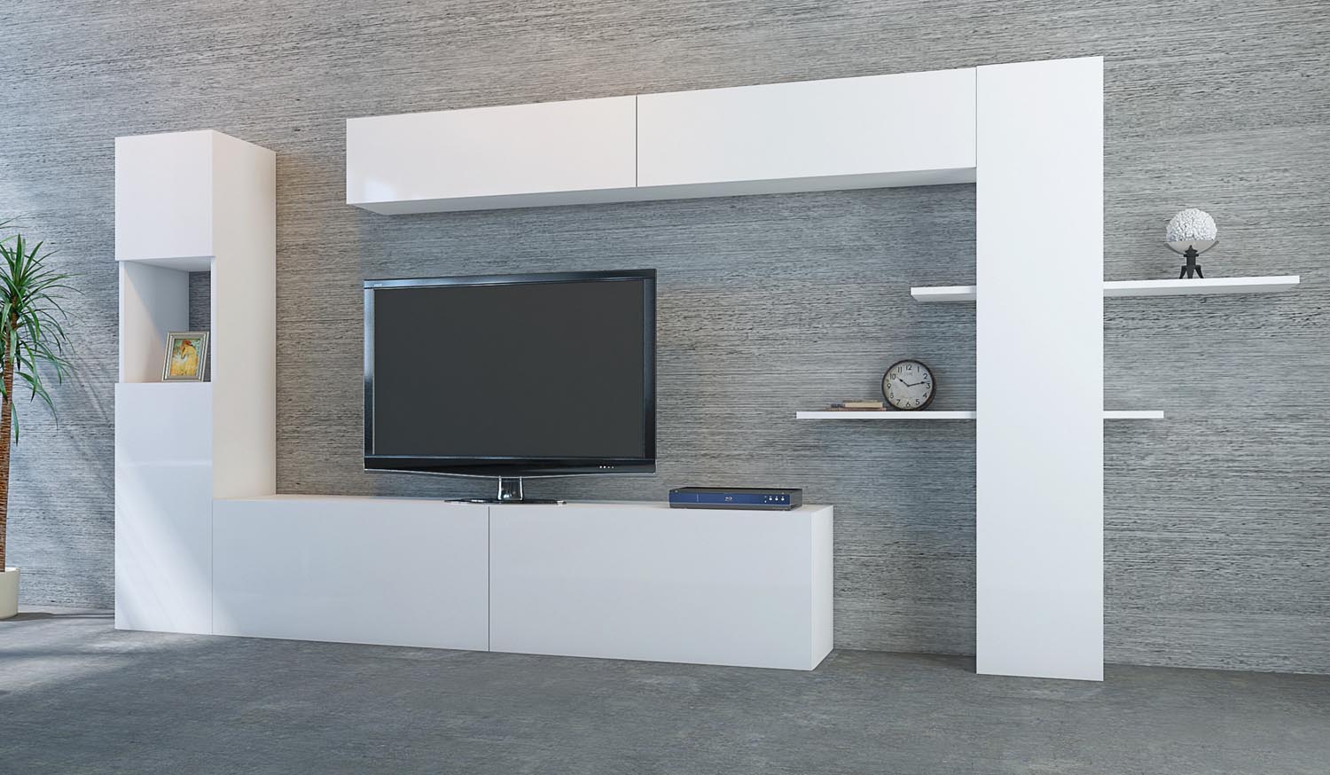 Maxi - White in Weiss präsentiert im Onlineshop von KAQTU Design AG. TV-Möbel ist von Hanah Home